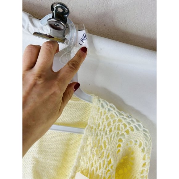 NOS VTG 70s Crochet Knit Wrap Belted Cardigan Sweater Hippy Y2K - Picture 6 of 7